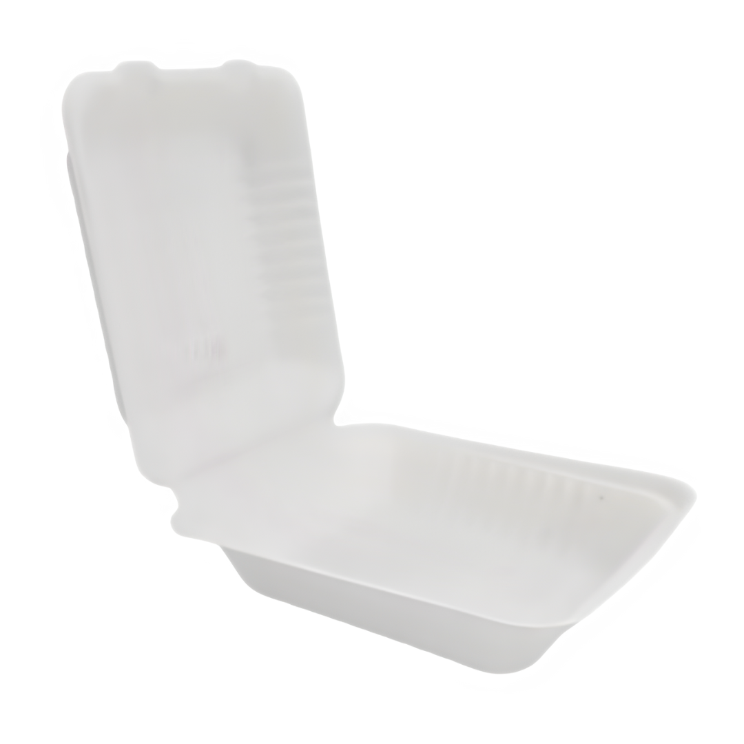 ZWP™ Tree-Free™ Compostable 8" x 8" x 3" Hinged Container