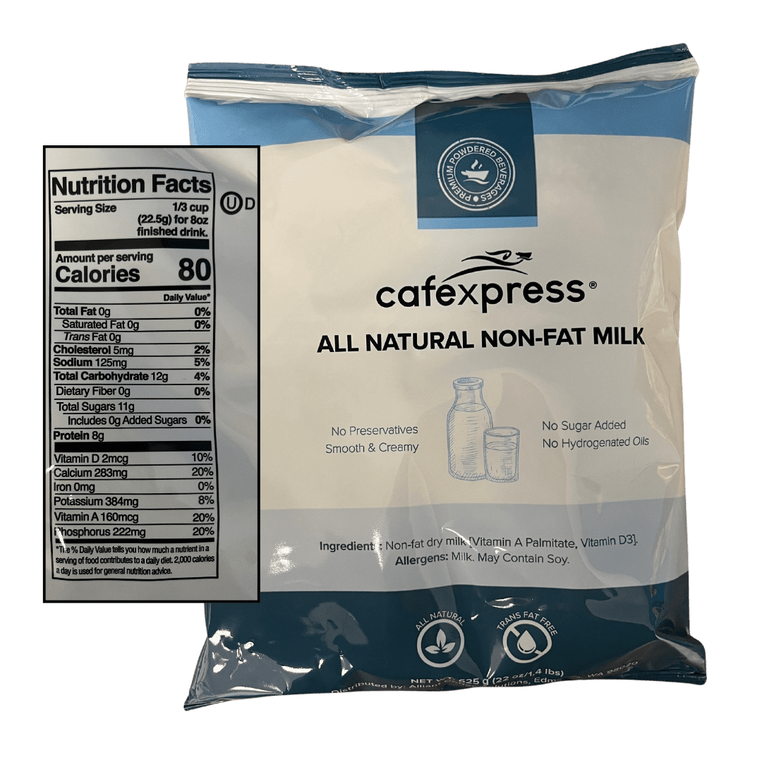 Caffein8 Non-Fat Powdered Milk (No Sugar Added)