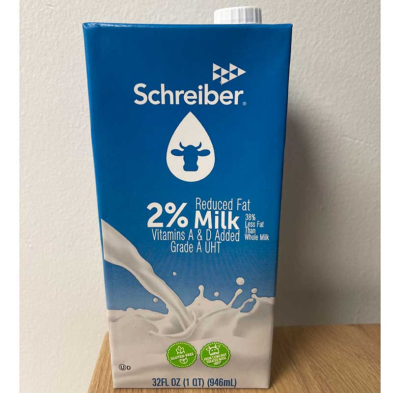 Shelf Stable 2% Reduced Fat Milk