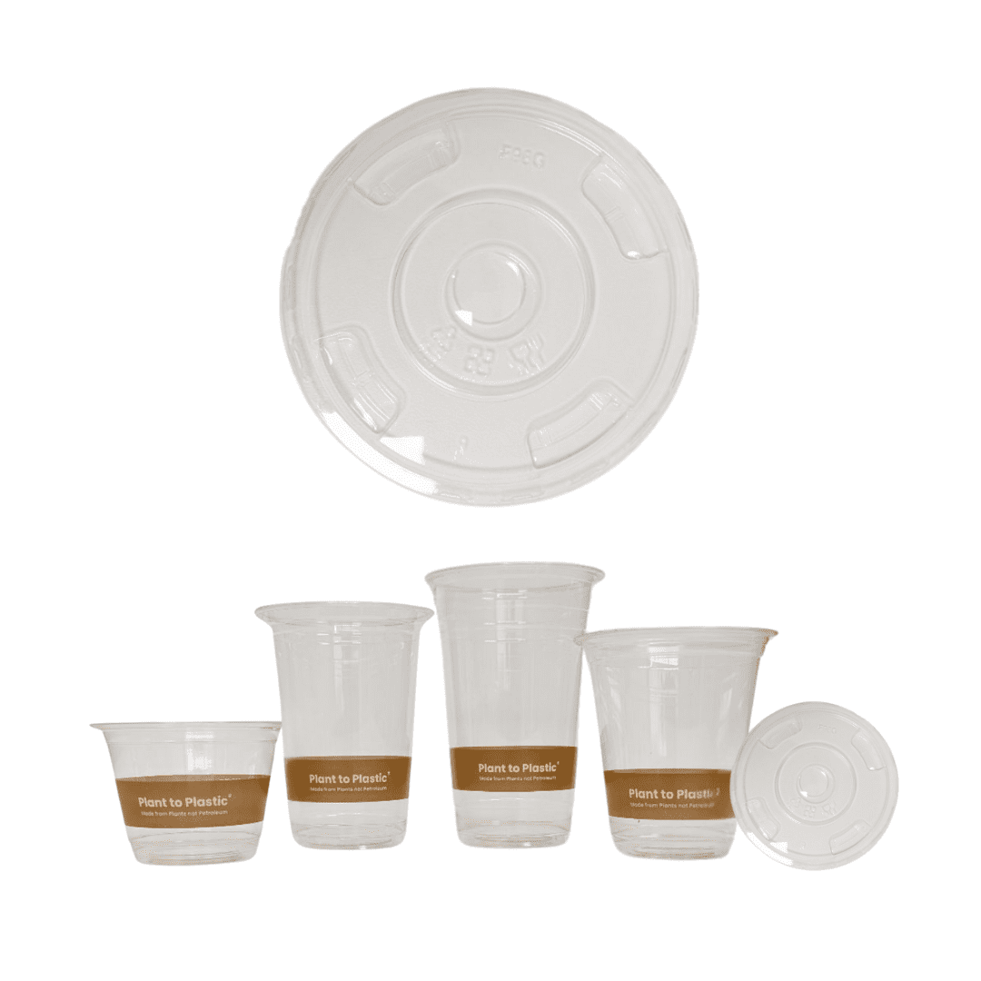 ZWP™ Flat Slot Lid PLA Compostable For Cold Cups
