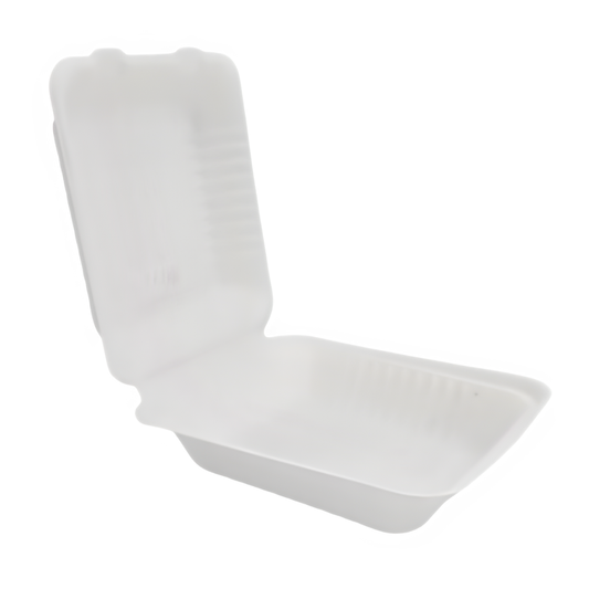 ZWP™ Tree-Free™ Compostable 8" x 8" x 3" Hinged Container