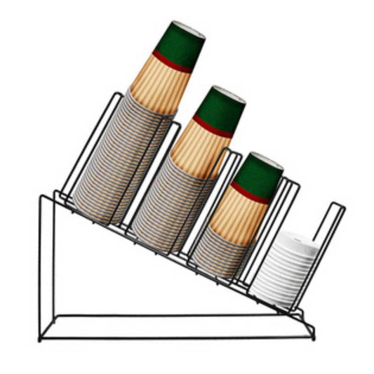 Caffein8 Cup &amp; Lid Wire Rack Slanted 4-Select