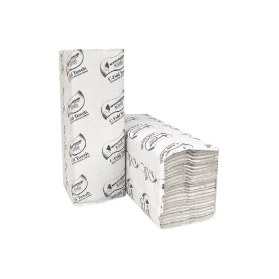 ZWP™ Tree-Free™ C-Fold White Bagasse Towel (10" x 13")