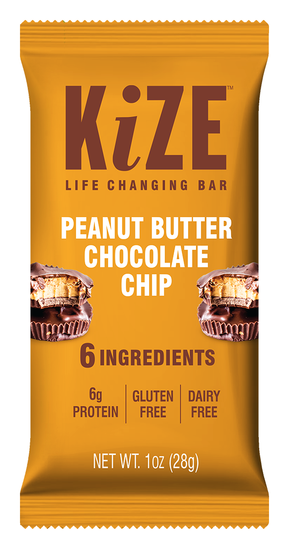 KiZE Peanut Butter Chocolate Chip Bar, 24-count case