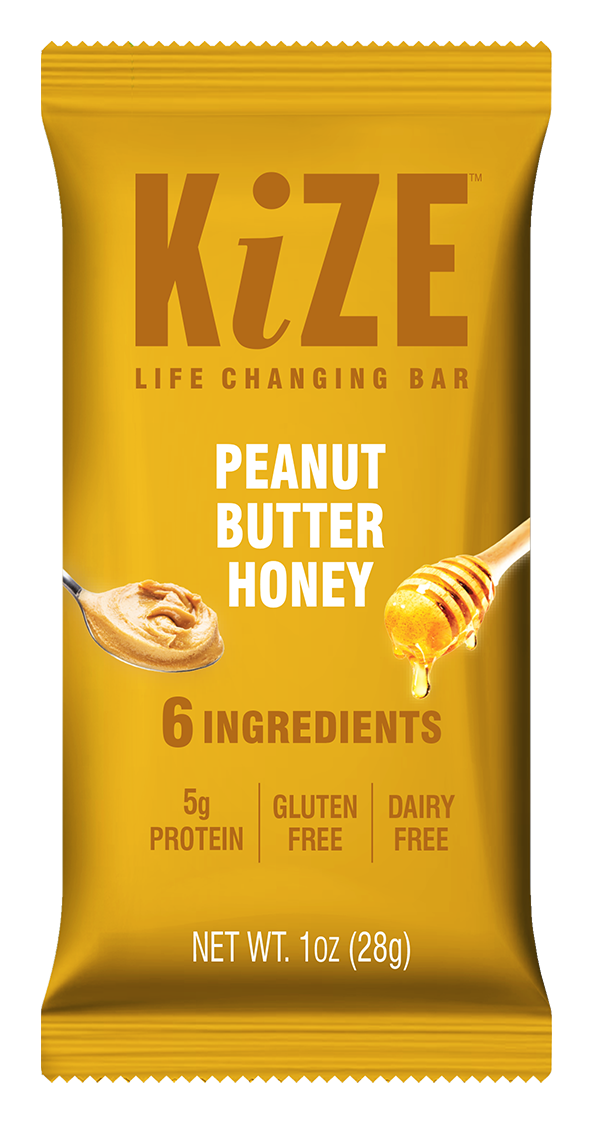 KiZE Peanut Butter Honey Bar, 24-count case
