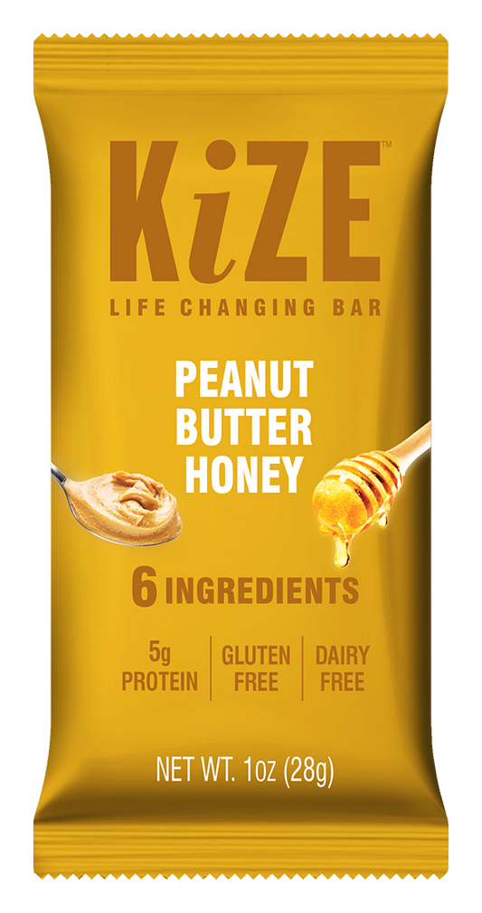 KiZE Peanut Butter Honey Bar, 24-count case