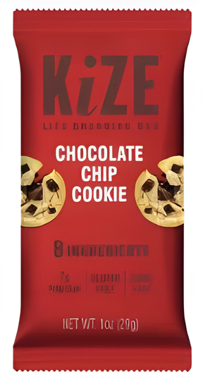 KiZE Chocolate Chip Cookie Bar, 24-count case