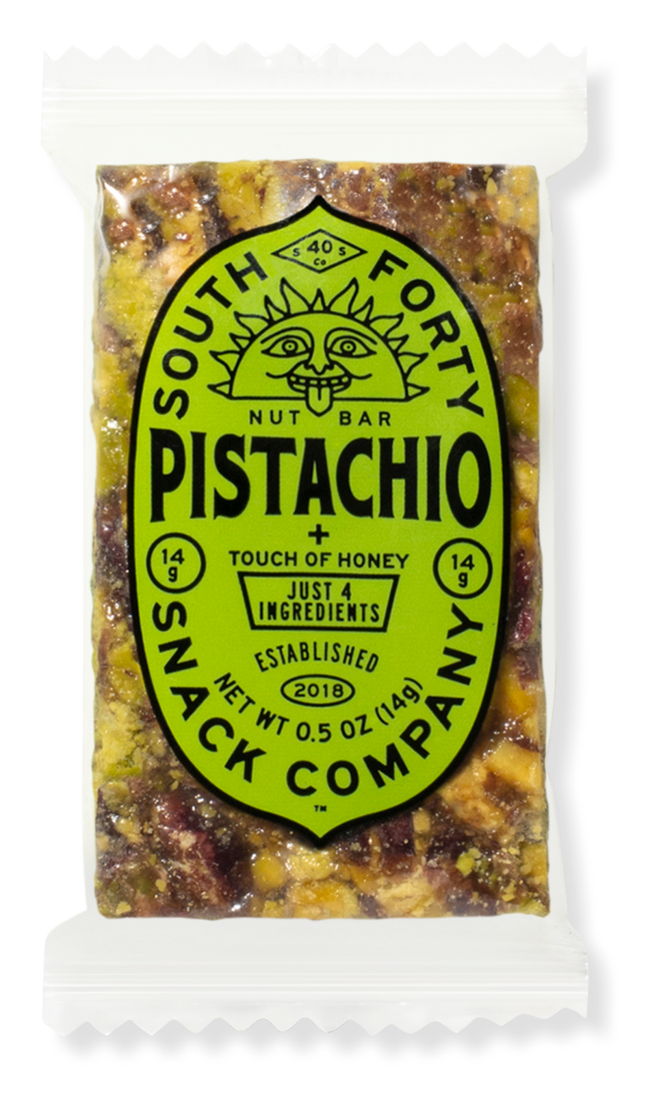 South 40 Mini Nut Bar - Pistachio, 50-count case