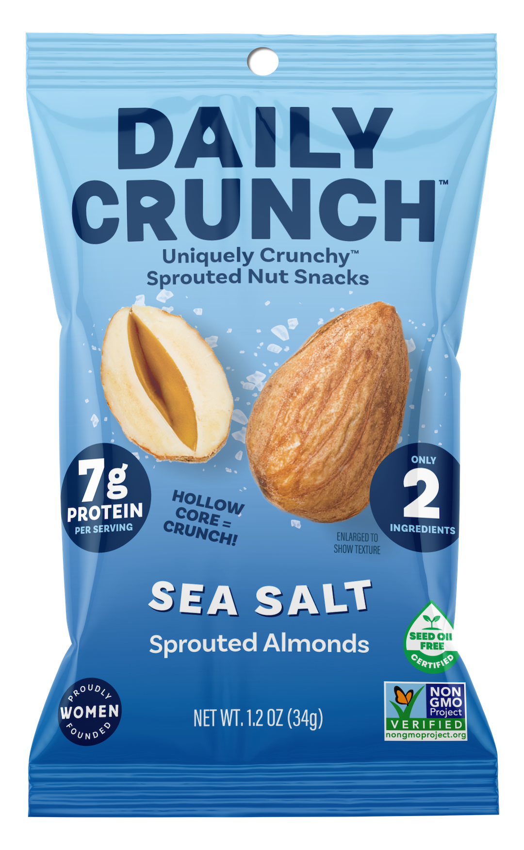Daily Crunch Sea Salt Sprouted Almonds, 30-count case