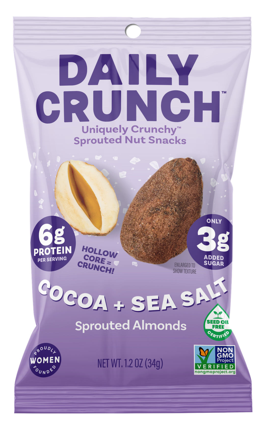 Daily Crunch Cocoa + Sea Salt Sprouted Almonds, 30-count case