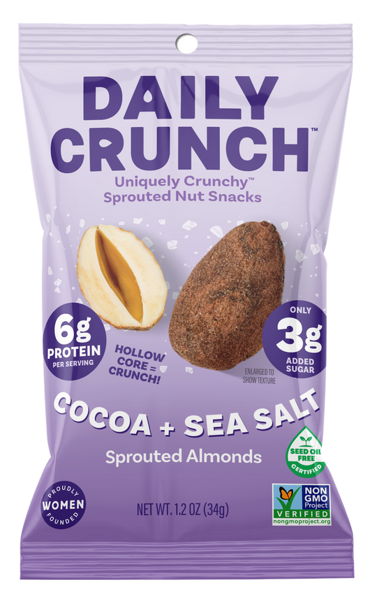 Daily Crunch Cocoa + Sea Salt Sprouted Almonds, 30-count case
