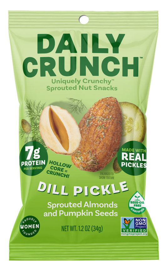 Daily Crunch Dill Pickle Sprouted Almonds & Pepitas, 30-count case