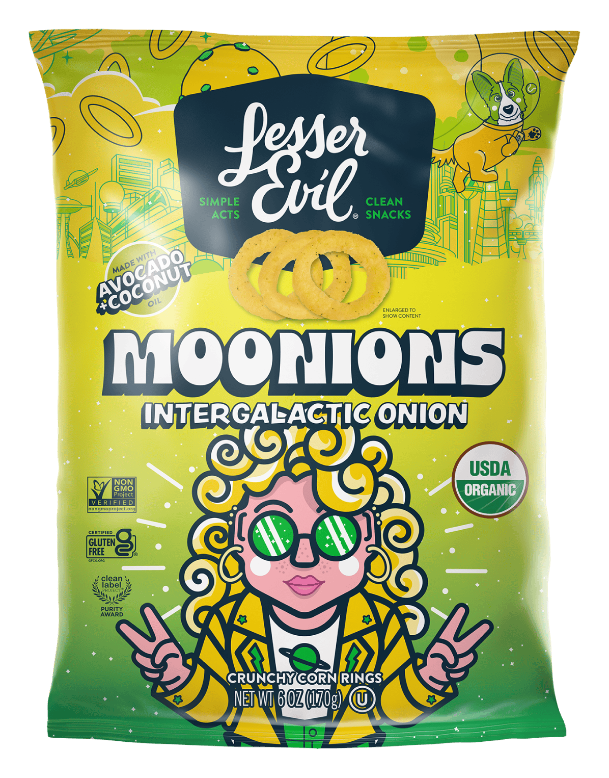 LesserEvil Moonions Intergalactic Onion, 96-count case