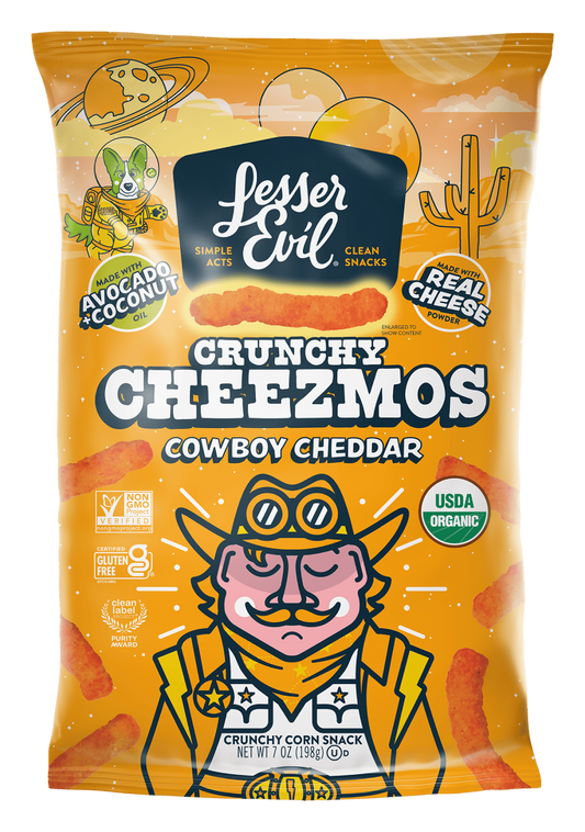 LesserEvil Cheezmos Cowboy Cheddar, 96-count case