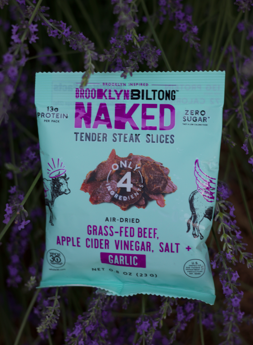 Brooklyn Biltong Garlic Tender Steak Slices 0.8 oz, 14-count case