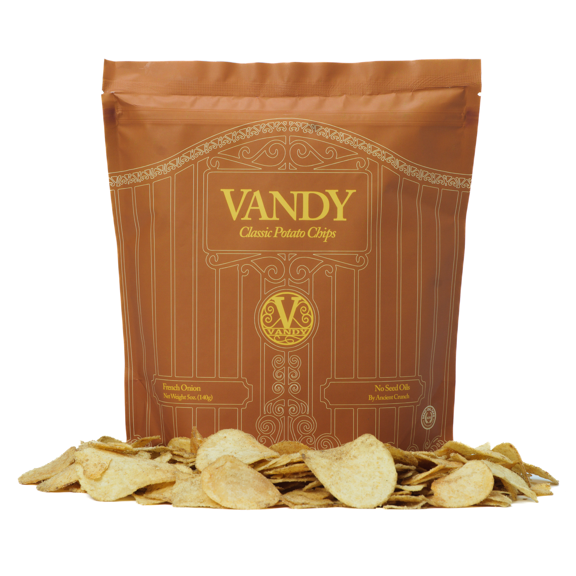 Vandy Crisps 1.5oz Single-Serve - French Onion, 2 cases (48 units)