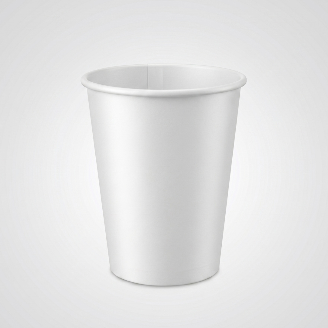 CAFFEIN8 10 oz double wall tree-free hot cup on white background for office coffee service
