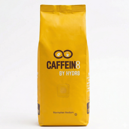 CAFFEIN8 by HYDR8 Manhattan Medium Roast whole bean coffee bag