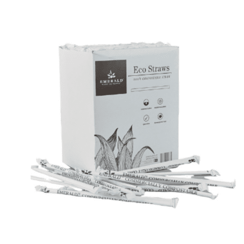 Emerald™ Compostable PLA Straws 7.75 -CAF-EMRPLASTRAW