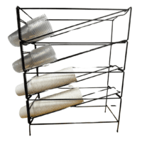Caffein8 Vertical Cup Dispenser 4-SEL CAF-161, 4 selections for cups, compatible with Lid Organizer CAF-162, dimensions 7 1/4 x 24 3/4 H x 20 D inches.