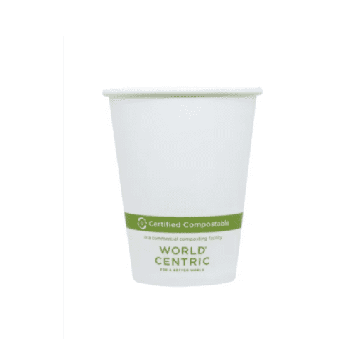 Imperial Dade - WC) 8oz Compostable White Hot Cup-Z-CUPA8