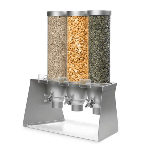 EZ-SERV® X3 Grey Metal Tabletop Dispenser & Acrylic Tray