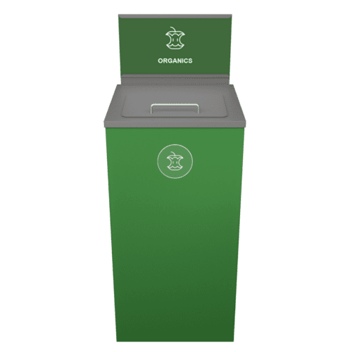 Spectrum Cube Green Trash Bin with Lift Lid