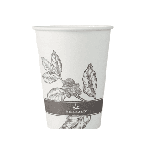 Emerald™ 12oz. Compostable Select Design Hot Cup - EMRPLA012-S