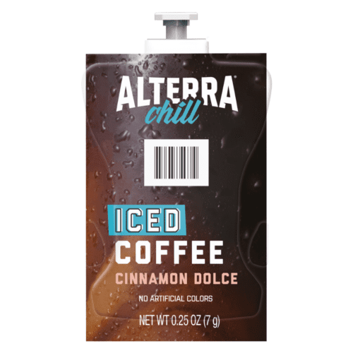 Alterra Chill Iced Coffee packet, 0.25 oz, Cinnamon Dolce flavor, no artificial colors, refreshing iced coffee for a cool, flavorful coffee experience.