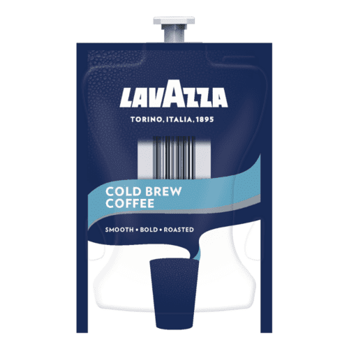 Lavazza Cold Brew Coffee Chill packet, smooth, bold, and roasted cold brew coffee, featuring a sleek design with a coffee cup, from Torino, Italy, since 1895.